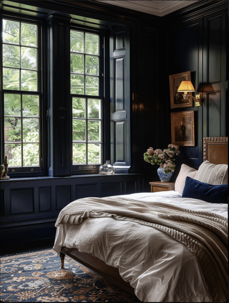 Solid shutter panels in a Hackney period home, providing privacy, insulation and timeless interior character.